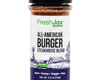All-American Burger Steakhouse Blend FreshJax Hamburger Grill BBQ Rub 4.2oz