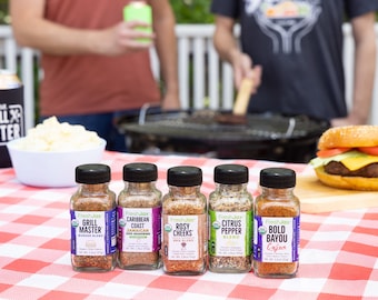 Organic BBQ Spices Gift Set | 5 Sampler Size Bottles of Seasoning | Handcrafted in Jacksonville, Florida | FreshJax