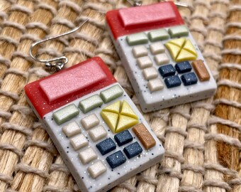 Calculator Earrings for Math Teacher, Accountant, Nerd, Back to School, School Spirit, Teacher Earrings, Math Jewelry