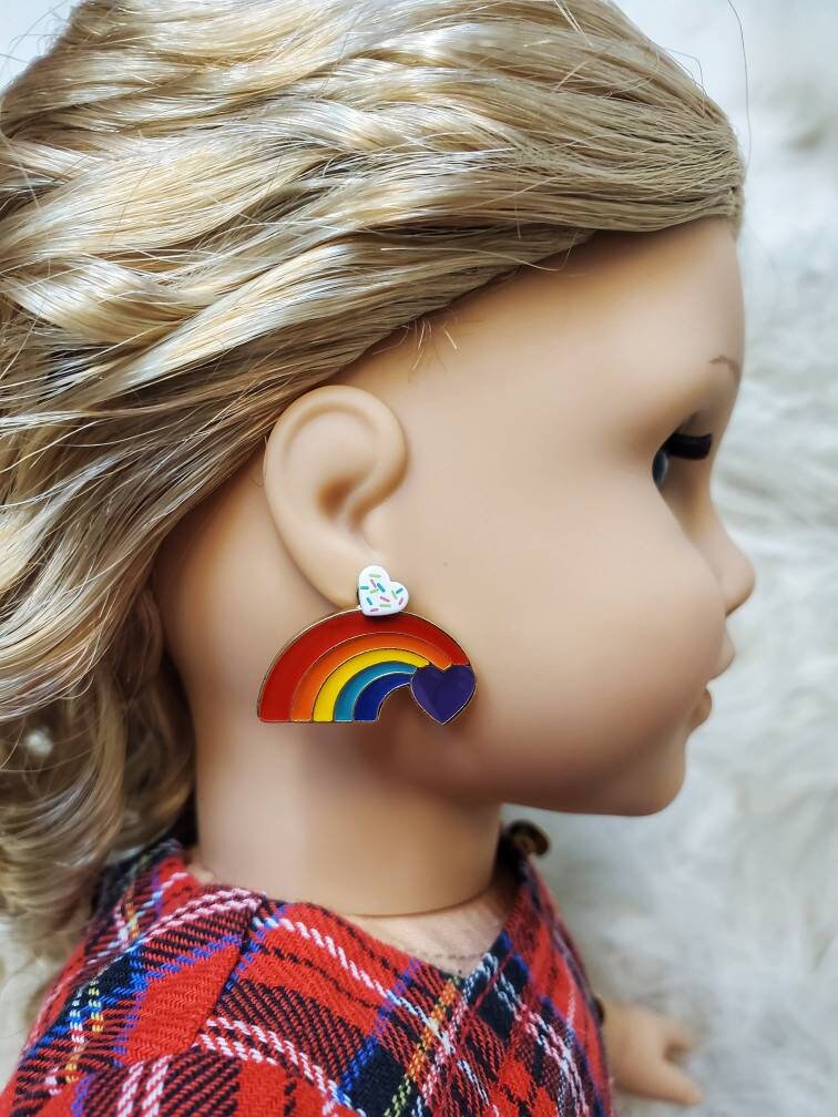New Handmade American Girl Doll Earrings Rainbow Key Etsy