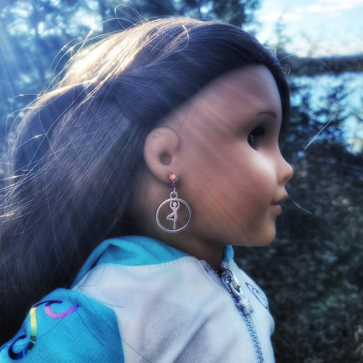 New Handmade American Girl Doll Earrings Silver Lotus Peace Etsy