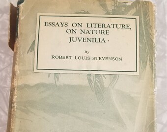 Saggi sulla letteratura Natura Juvenilia Robert Louis Stevenson 1925 Vintage Novel South Seas Edition Libro raro con copertina rigida