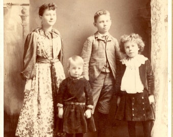 De Busby kinderen hebben toegezegd Lemon Drops / Vintage kabinet Card foto / jaren 1890 / Portland Oregon
