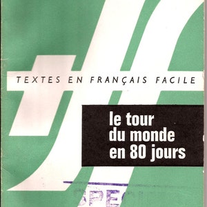 Le Tour Du Monde en 80 Jours Around the World in 80 Days Vintage French book by Jules Verne