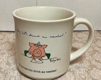 Vintage 1980-tals Sandra Boynton kaffemugg Coffee Pig Doctor