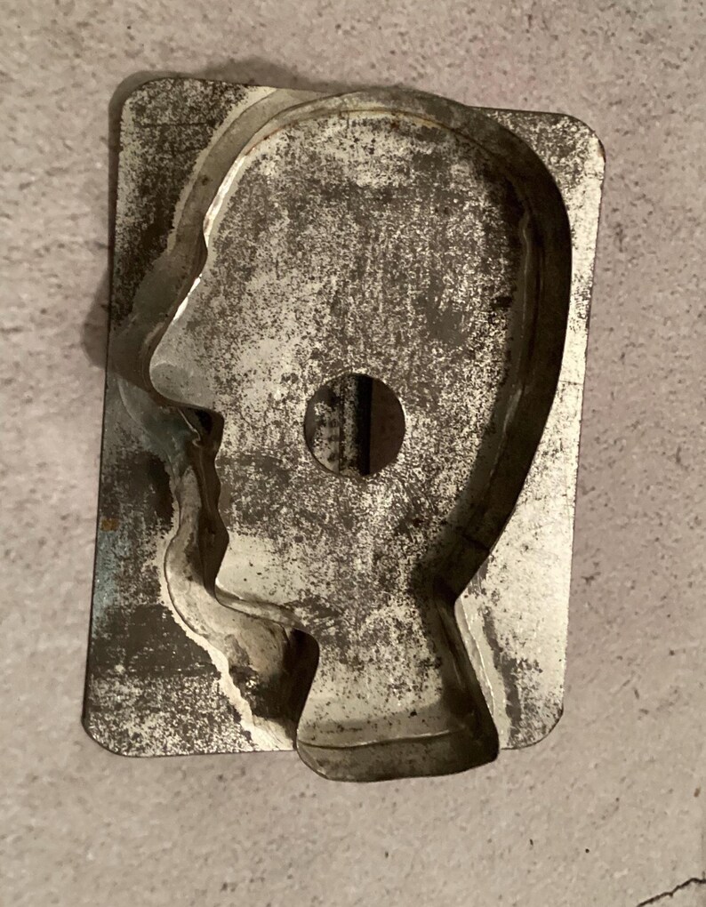 Human Cutter Shape 1940s Vintage Handmade Profile Bust Head Tin Cookie Cutter - Etsy