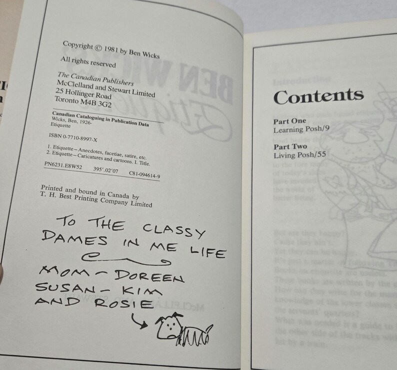 Ben Wicks Etiquette / Canadian Comedian Humor / 1981 / RARE Hardback - Etsy