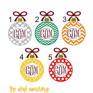 Monogram Ornament Vinyl Decal, Pick Your Own Colors and Sizes, Monogram Vinyl Stickers, Vinyl, Personalized Gifts