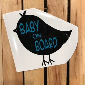 Baby On Board Bird Layered Vinyl Decal Sticker