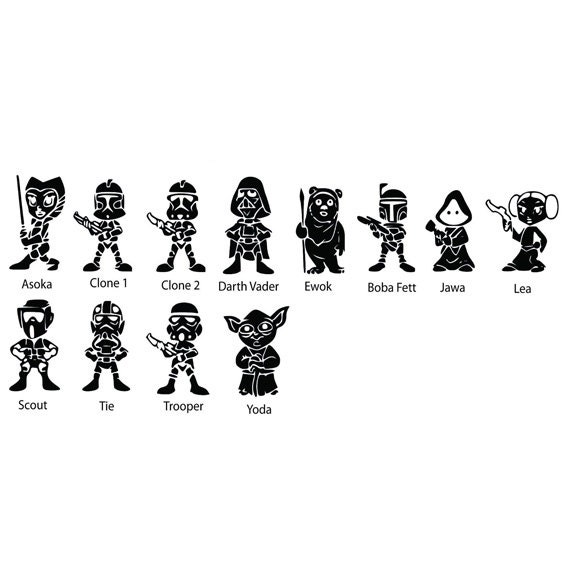 Star wars family car decals discount