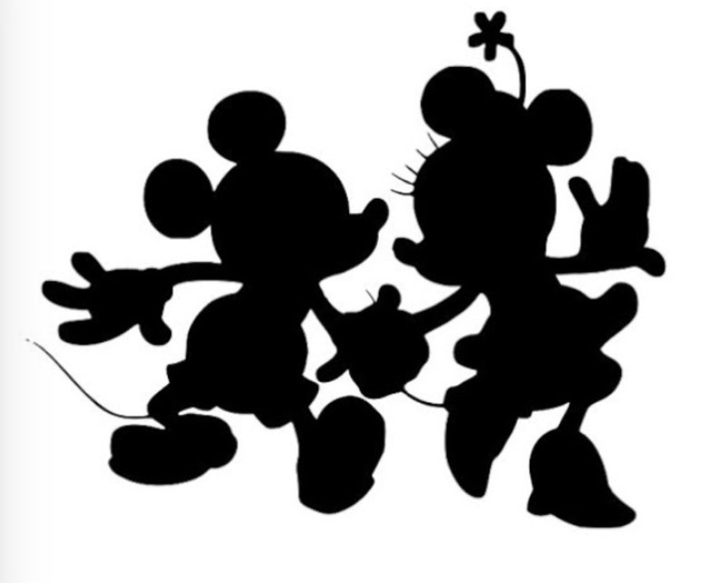 Dancing Mickey and Minnie Mouse Silhouette Vinyl Decal