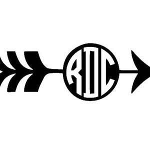 Monogram Arrow Vinyl Decal Sticker