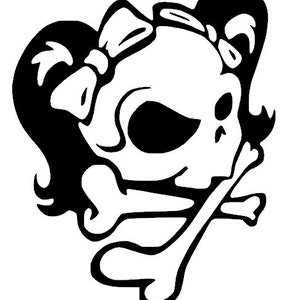 Girl Skull Vinyl Decal Sticker