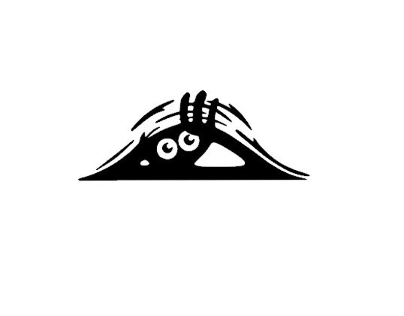 Peeking Monster Vinyl Decal Sticker - Etsy