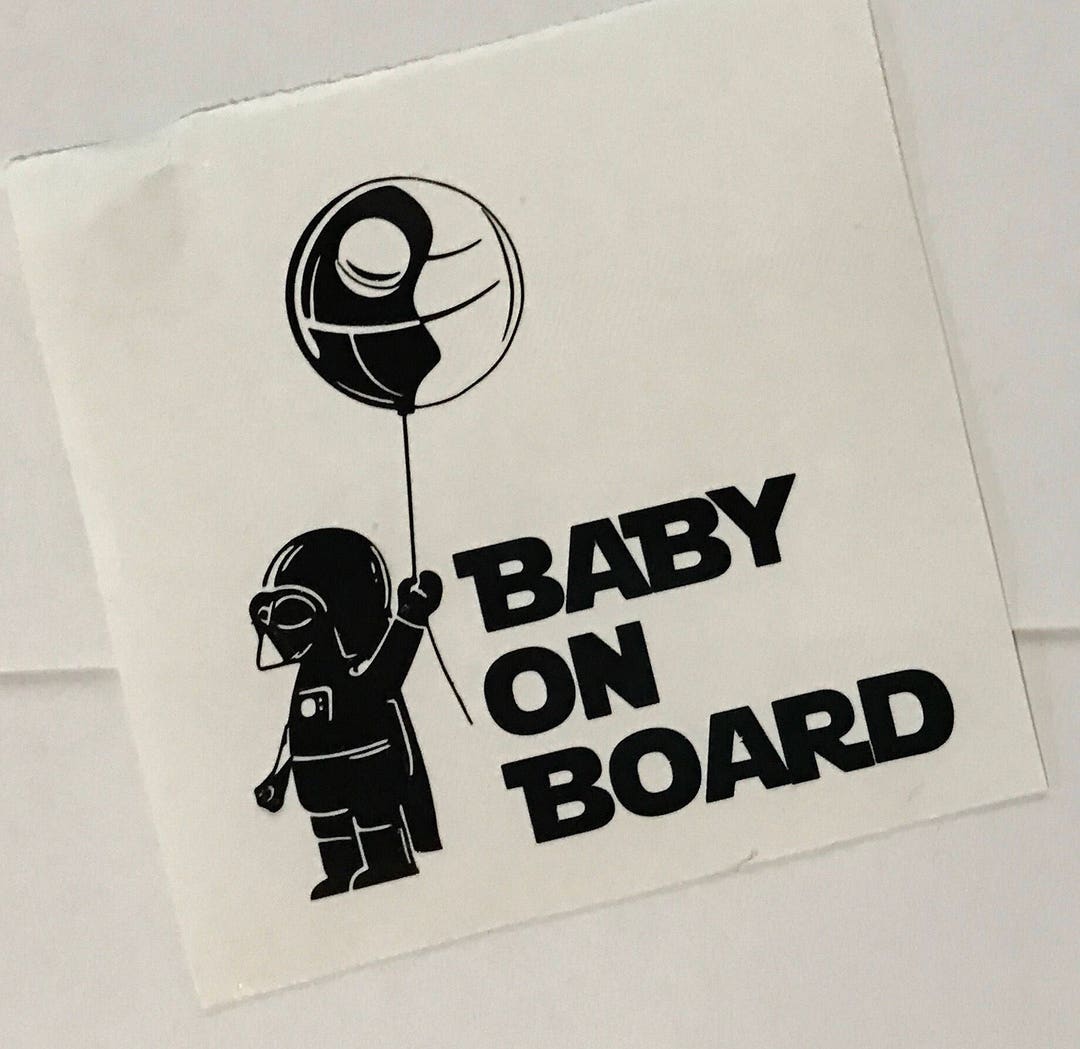 Vinyl Stars White Baby On Board Darth Vader Death Star Balloon Vinyl Bahrain Funny Star Wars Decal - Foto 8