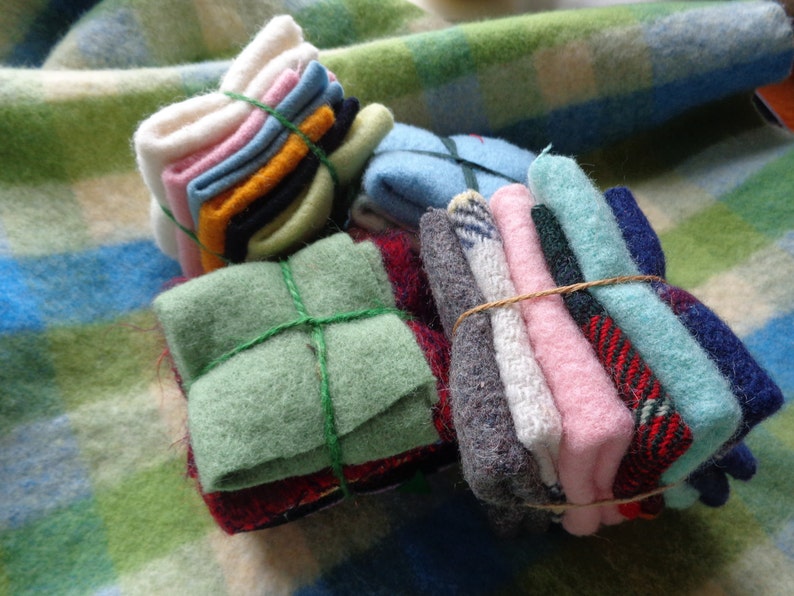 100 Wool Recycled Felted Blanket Squares Etsy UK