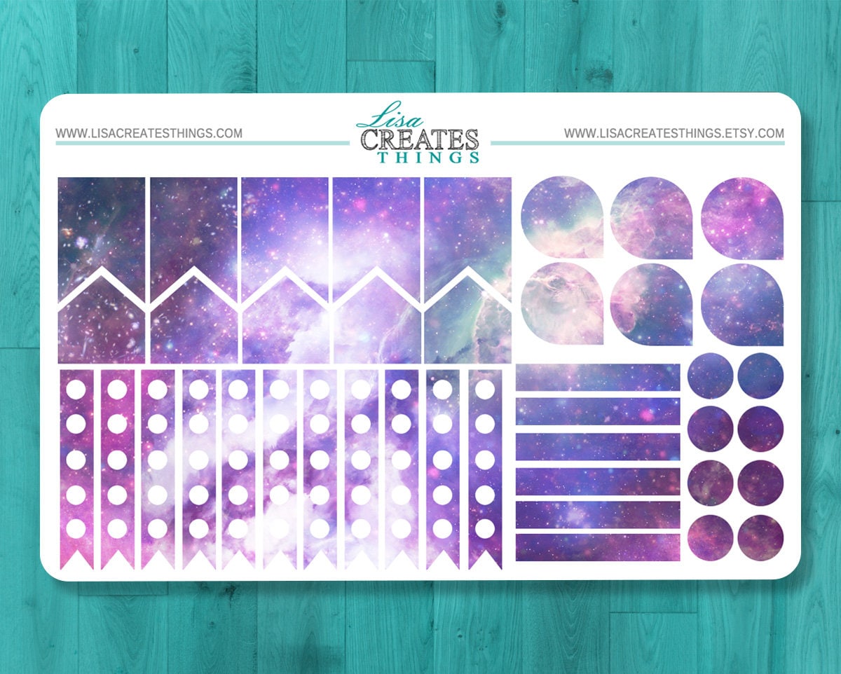 Galaxy Sticker Set Planner Sticker Sheet | Etsy