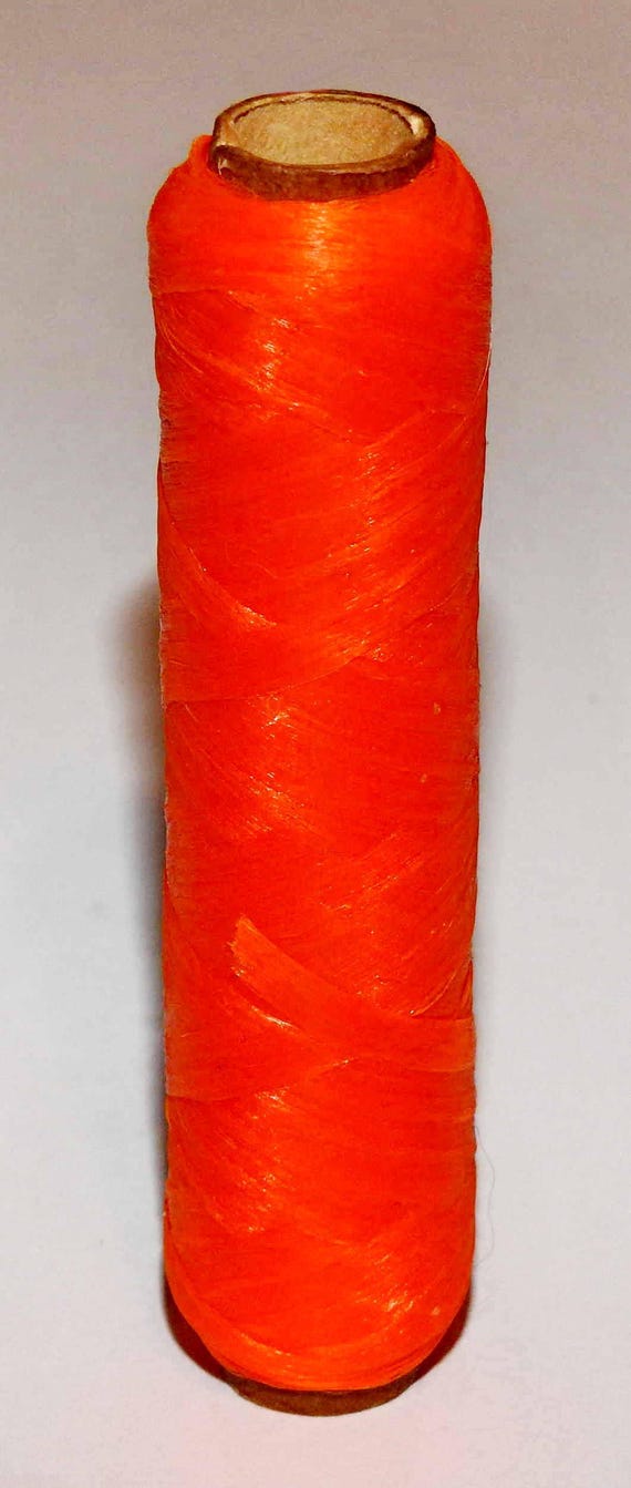 Artificial Sinew Red 20 Yard Spool - Polyester Craft Thread For Leather & Beading