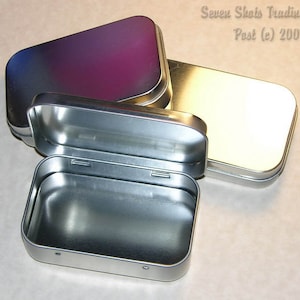 Magnakoys® Small Metal Slide Top Tin Containers for Crafts, Geocache,  Storage, Survival Kit, Lip Gloss, Favors and More 