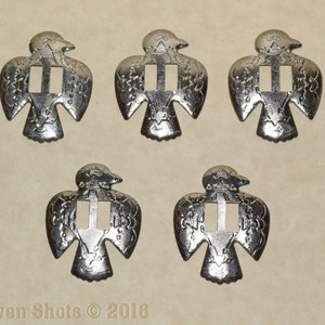 Set of 5 Silver Plated Thunderbird Conchos Sewing, Crafts, Accessories NEW image 1