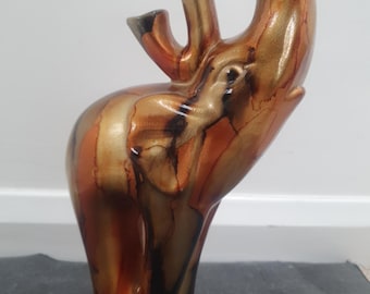 Elephant Sculpture Art Object Mantlepiece Home Decor Unique Gifts Wild Animal Art Statue, Mantle Sculpture, Home Decor Unique Ornaments