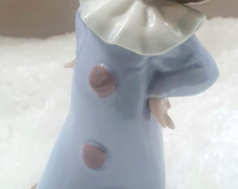 NAO LLadro Figurine Collectible, Vintage Retired Pierrot Clown Girl - Blue Porcelain Statue Home Decor, Etsy Finds Gift Ideas For Her