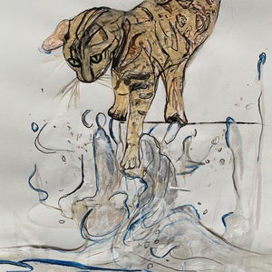Underwater Animal Painting for Home Decor, Pet Portraits Wall Art Decor, Artfinder Gift Ideas Original Art Prints Available