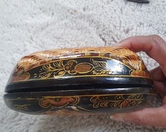 Vintage Trinket Box with Lid Handmade Artisan Crafted Container for Treasures, Jewelry Box Multipurpose  Mantle Decor Gifts For Her