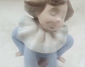 NAO LLadro Figurine Collectible, Vintage Retired Pierrot Clown Girl - Blue Porcelain Statue Home Decor, Etsy Finds Gift Ideas For Her