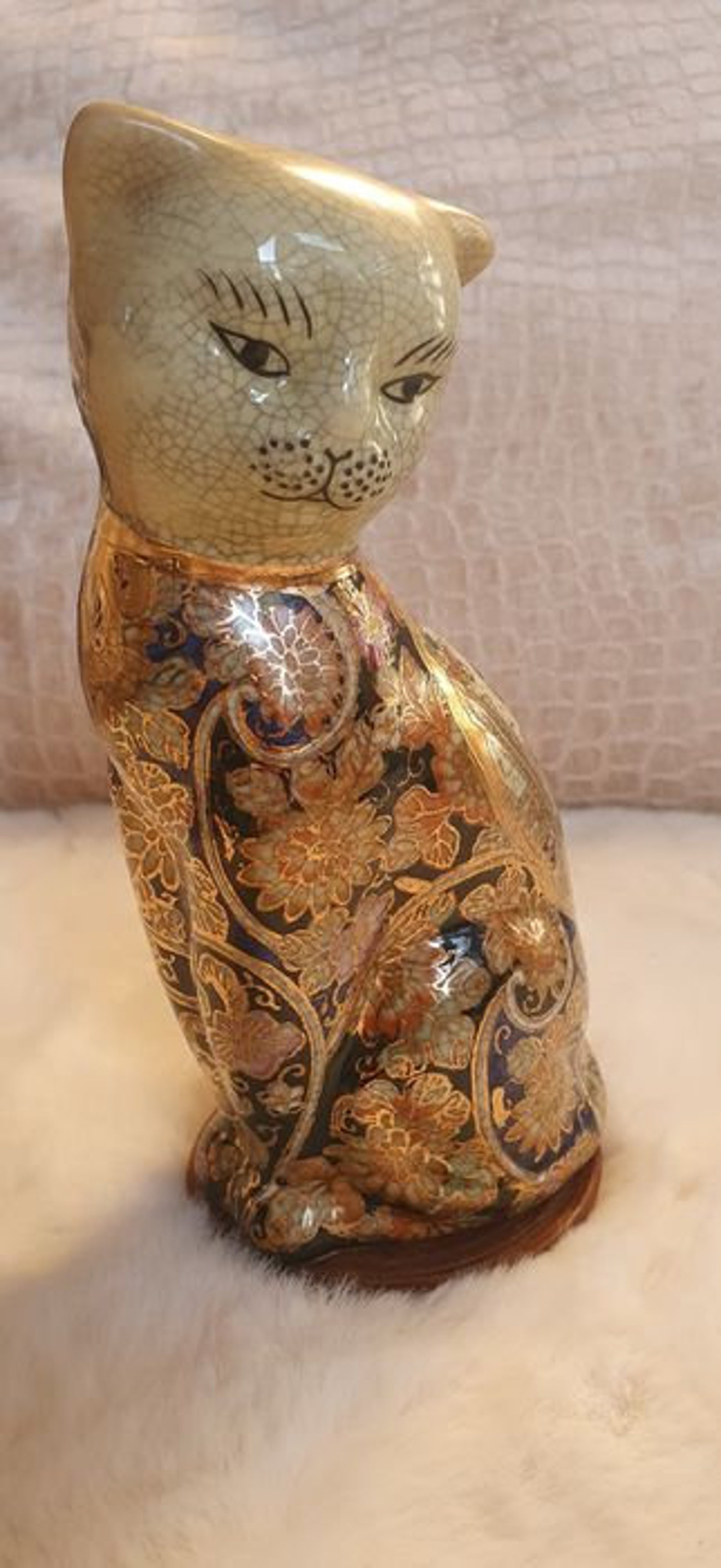 Antique Chinese Satsuma Cat Figurines and Statues Etsy Canada