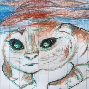 Onderwaterdier, aquarelschilderijen, originele kunstwerken op papier, huisdierportretten, kunst aan de muur, woondecoratie, kattengeschenken, dierenportret
