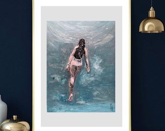 Make a Splash with Swim-Themed Art Prints Bathroom Stunning Decor, Portraits Wall Art Decor, Gift Ideas Original Art Prints Original Gifts