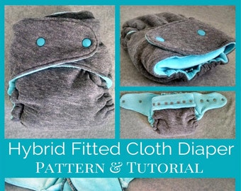 Cloth Diaper Pattern and Tutorial - OS Hybrid Fitted Style - Instant Download - In Depth 21 Page Step by Step PDF - Eco Friendly Diaper