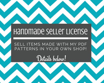 Handmade Seller's License - Pattern Licensing - Sell handmade diapers made with my PDF sewing patterns -Instant Download- Cottage License