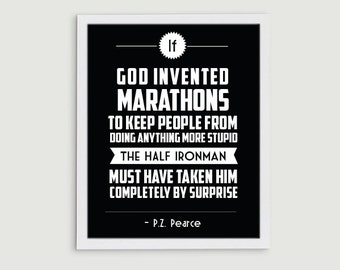 70.3 Half Ironman Triathlon Retro Print - Sports Quote Art - Triathlete Gift