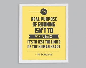 Retro Inspirational Running Quote - Test the Limits Typographic Print