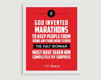 70.3 Half Ironman Triathlon Retro Print - Sports Quote Art - Triathlete Gift
