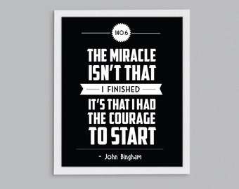 Ironman Triathlon 140.6 Courage to Start Print - Triathlete Gift - Inspirational Quote