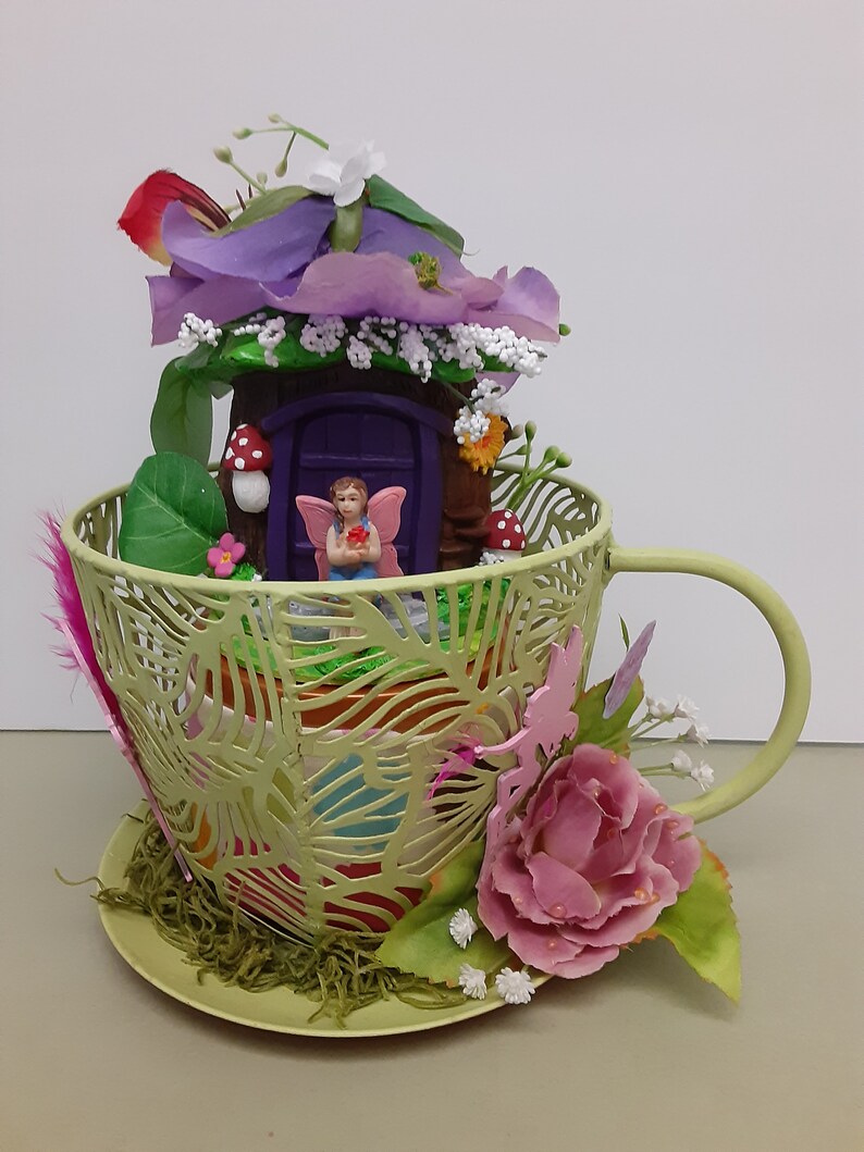 Fairy House Gnomes Fairies Tea Cup OOAK Easter Gift Present Etsy