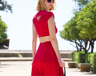 Red Two Piece - Etsy