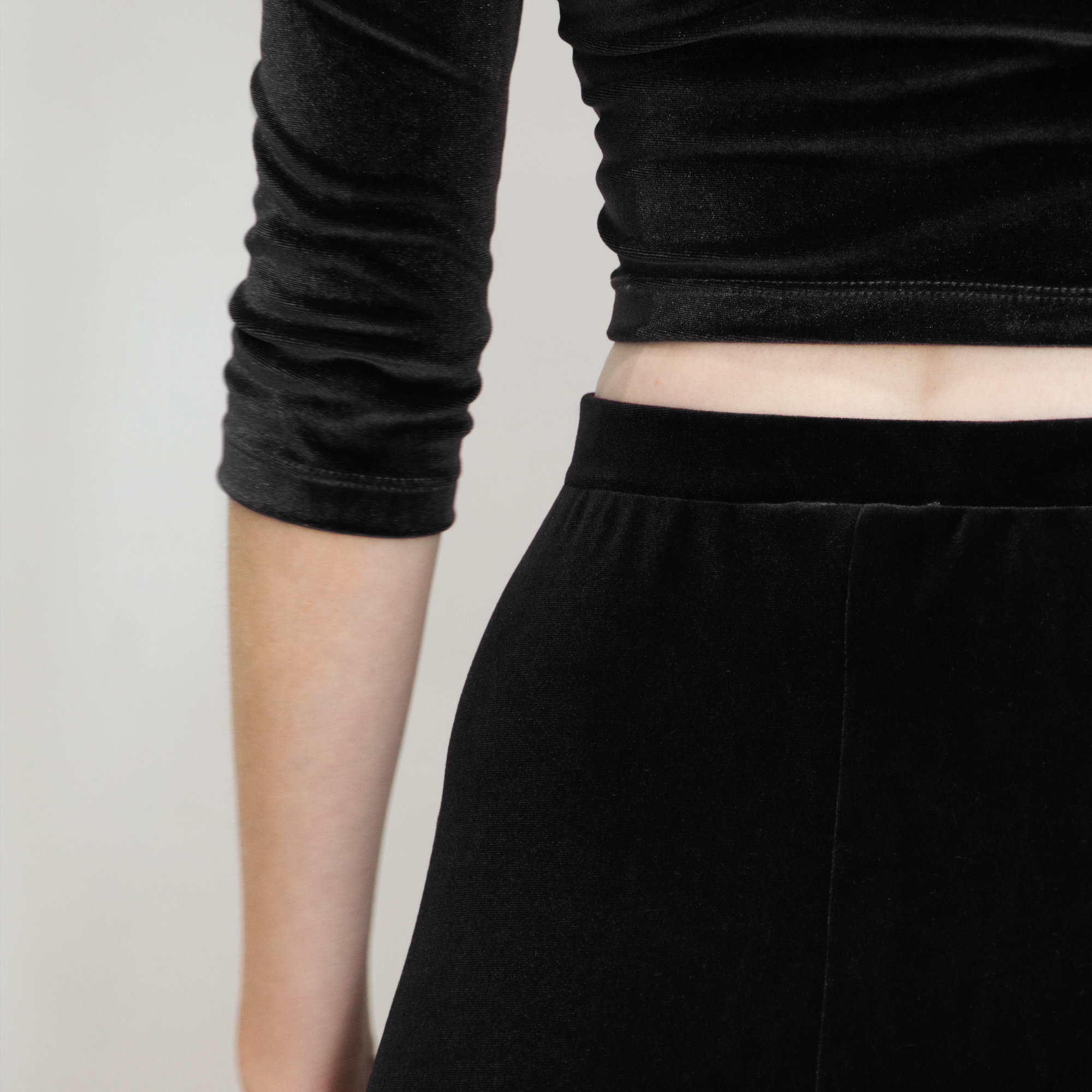 【Anyone more】Dia Velvet Long Skirt Purple Long Velvet Skirt, Swing Velvet Skirt, High Waisted