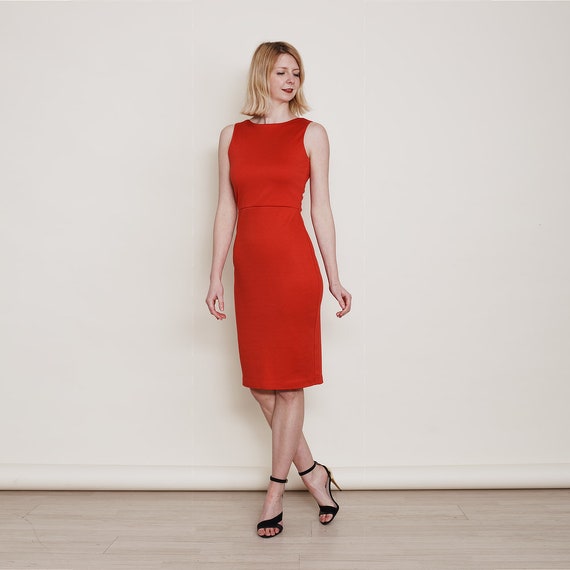 MARILYN Elegante vestido rojo estilo años 50. Vestido - Etsy