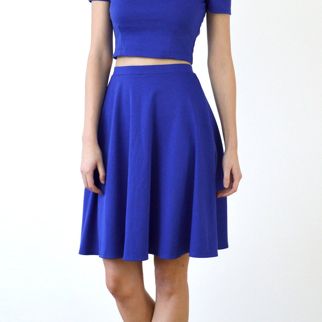 Royal Blue Bridesmaid Skirt. Blue Skater Skirt Special Etsy