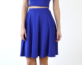 Royal Blue Bridesmaid Skirt. Blue Skater Skirt Special Occasion. Bridesmaid Skater Skirt. Royal Blue Wedding Skirt.