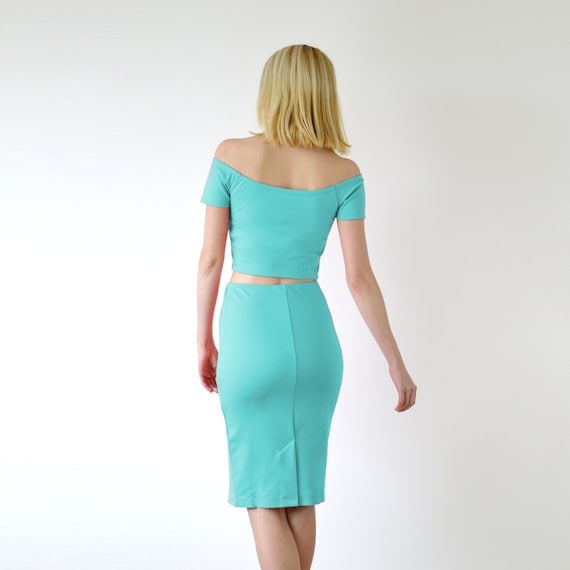 Green bodycon pencil skirt cheap