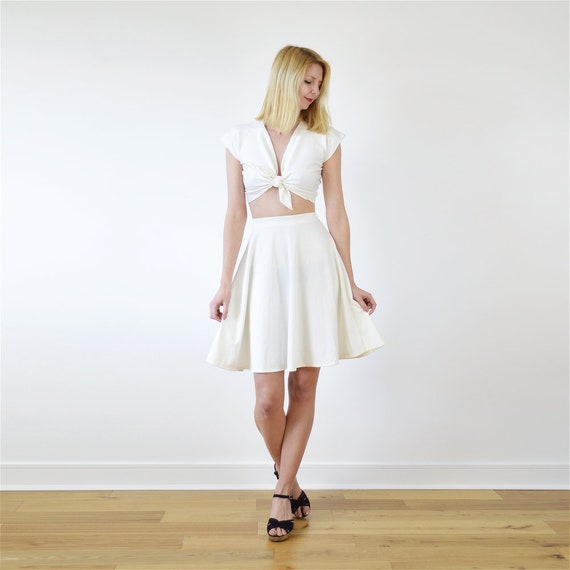 white co ord set skirt and top