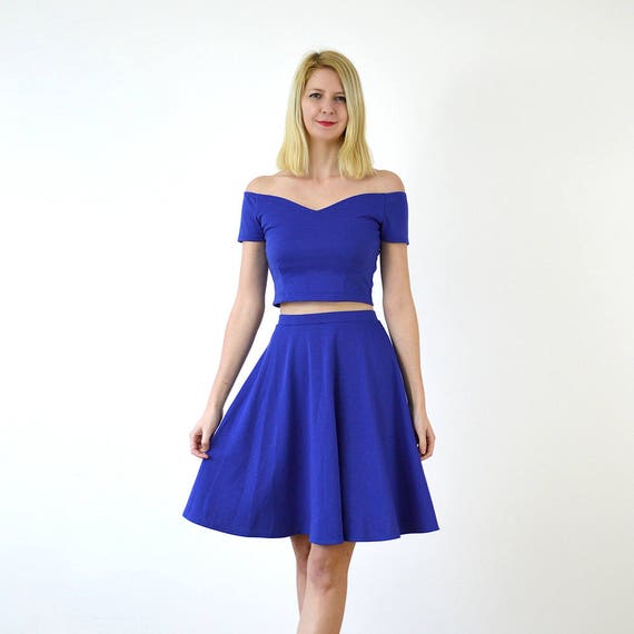 COCO Wedding Royal Blue Two Piece Dress 