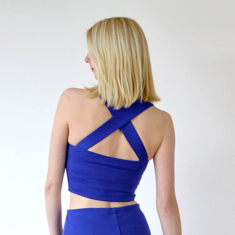 KIRSTEN Summer Two Piece Wedding Dress for Bride or Bridesmaid in Royal Blue. Bridesmaid Dress. Two Piece Wedding Outfit image 4