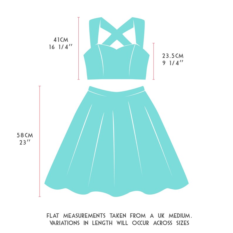 GRACE   Two-Piece Skater Skirt and Crop Top Co-Ord Set in image 8