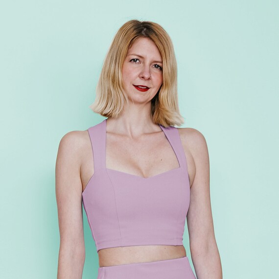 lilac bralette crop top